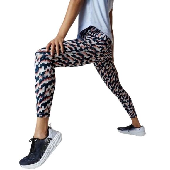 NWT Sweaty Betty 7/8 Rapid Run Leggings in Blue Spliced Mirage Print - Picture 8 of 8